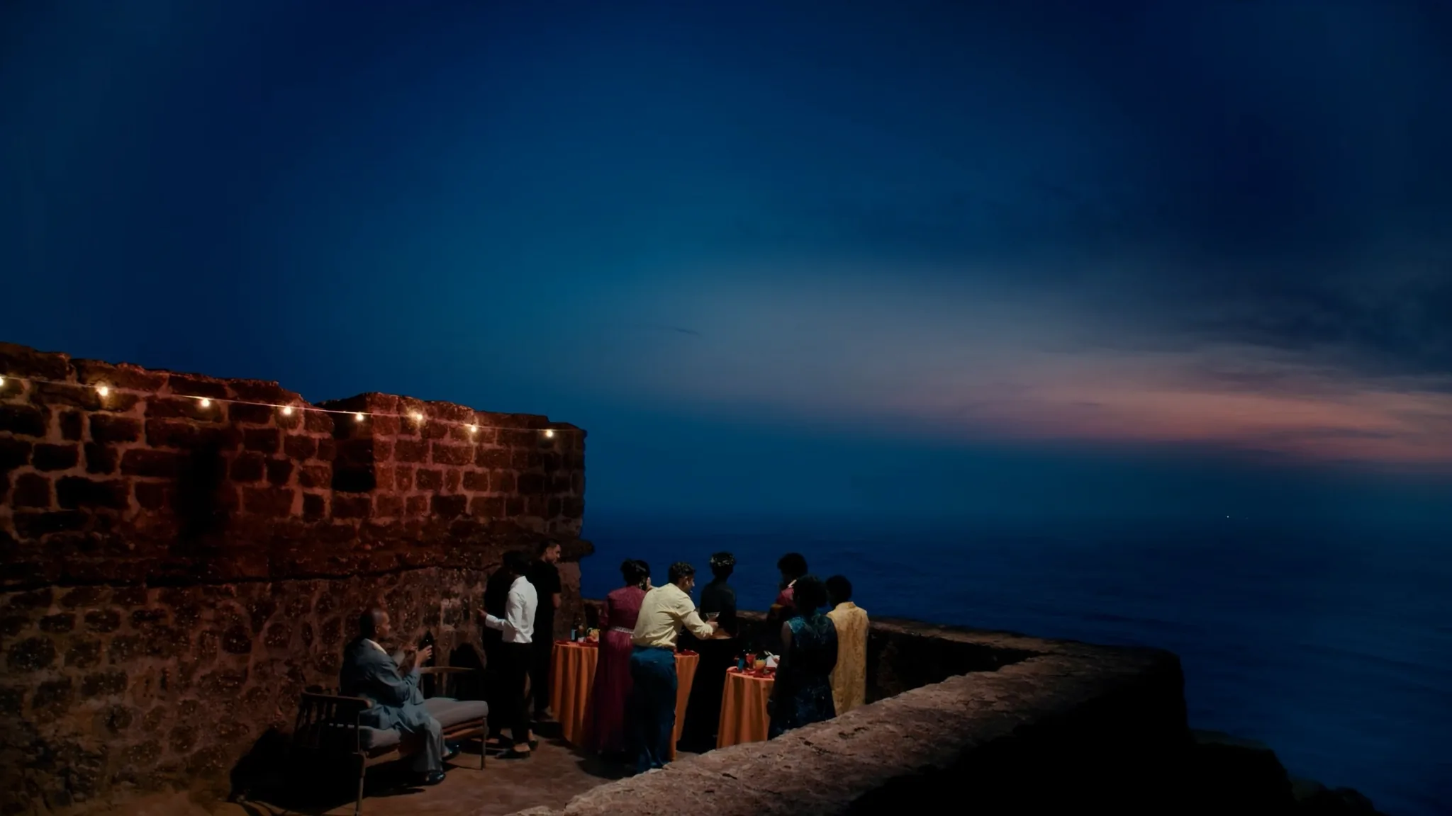 Sundowner cocktails on a Goan fort